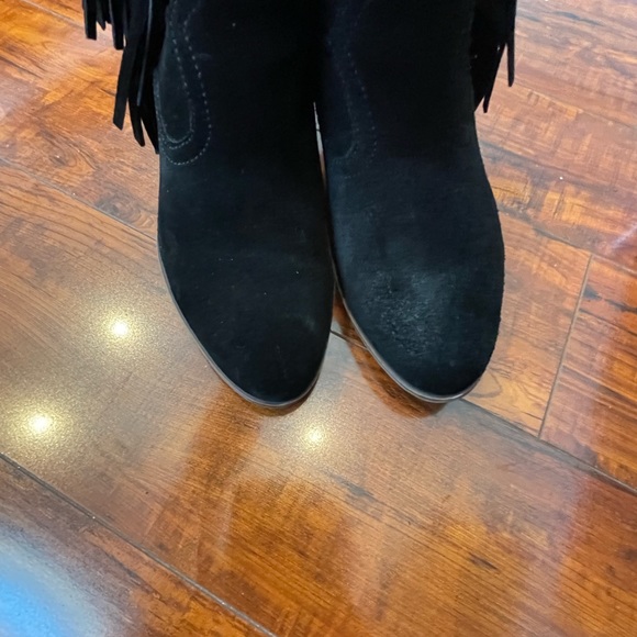 AUTHENTIC STEVE MADDEN SUEDE FRINGE BLACK BOOTIES SZ 7.5 - Picture 12 of 12